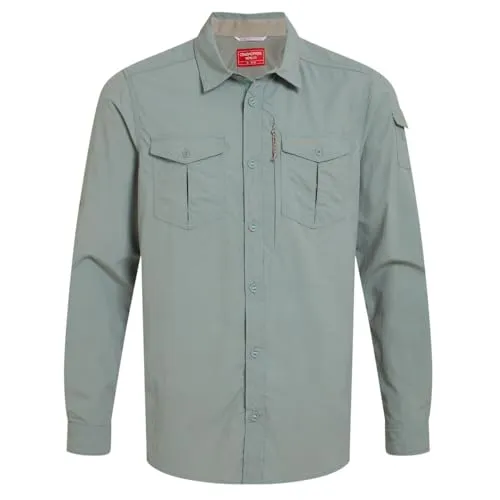 Craghoppers Nosilife Adventure Long Sleeved Shirt III - Lichen Green XXL - Funktionales Wanderhemd für Herren mit NosiLife-Technologie zur Insektenabwehr und UV-Schutz (UPF 50+). Ideal für Outdoor-Abenteuer und sorgt für hohen Tragekomfort.