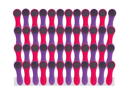 trendfinding Wäscheklammern 48 Wäscheklammern mit Federn aus Edelstahl und Soft Grip Lila-Pink, Langlebigkeit durch Federn aus Edelstahl, neueste Klammertechnik