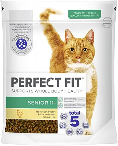 Perfect Fit Senior 11+ Trockenfutter für Seniorkatzen - Hochwertiges Trockenfutter mit Huhn für Senior-Katzen, unterstützt die Harntraktpflege und sorgt für eine ausgewogene Ernährung.