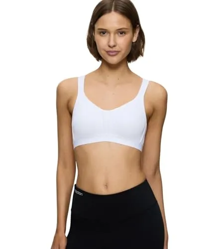 TriAction Damen Energy Lite Ex Sports Bra Non-wired, Weiß, 90B EU - Funktionsunterwäsche für Sport und Alltag, bügelloser Sport-BH mit Spacer Cup für Atmungsaktivität und Komfort, bietet ultimativen Halt und bequeme Träger.