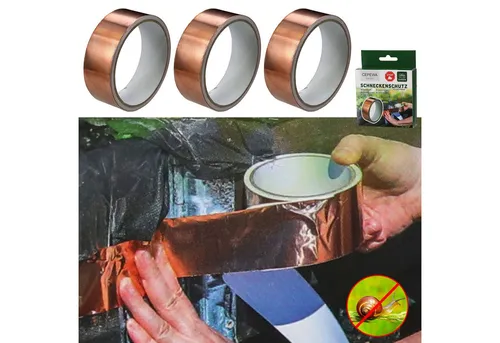 CEPEWA Schneckenkante Schneckenschutzband 3er Set Kupferband 3x400cm Kupfer Klebeband
