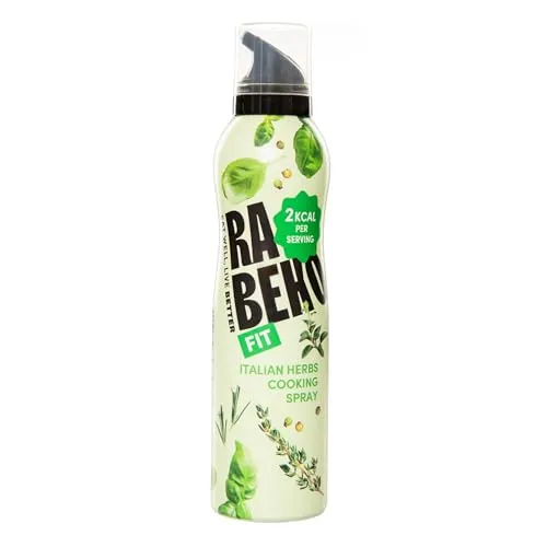 Rabeko Zero Kochspray kalorienarm| ITALIENISCHE KRÄUTER| 800 Portionen,2 kcal pro Sprühstoß| Pfannenspray zum Braten, Grillen & Backen| ohne Zusätze, ohne Zucker|Non-Stick Cooking Spray|Glutenfrei