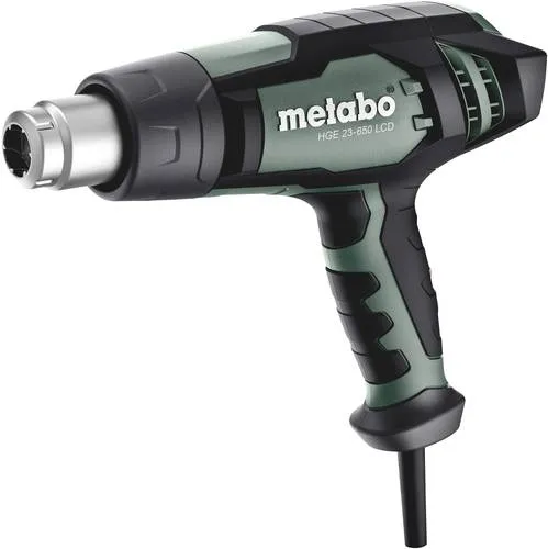 Metabo 603065000 HGE 23-650 LCD Heißluftgebläse - Heißluftpistole mit LCD-Display für präzise Temperatureinstellungen, ideal für Renovierungsarbeiten und Bastelprojekte.
