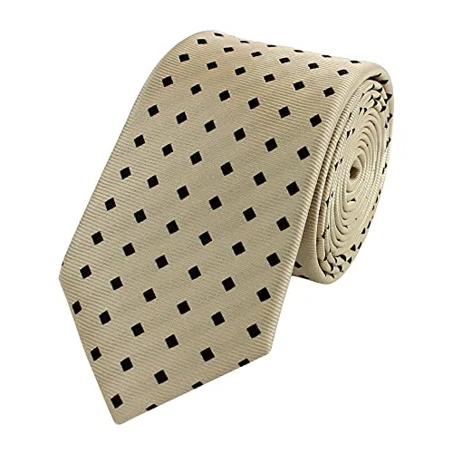 Fabio Farini - Elegante Herren Krawatte gepunktet in 6cm Breite - Schlipse mit Punkten für jeden Anlass Mehrfarbig Sandfarben Schwarz