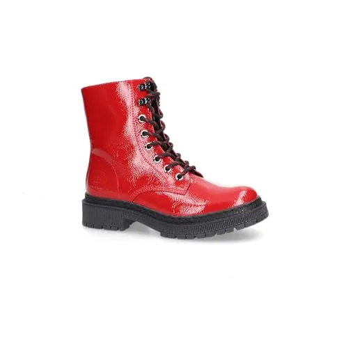 Dockers Schnürstiefel Kaltfutter in Rot - Gr. 37 - Stiefeletten für Damen mit kuscheligem Innenfutter, ideal für kalte Tage. Stylischer Look kombiniert mit Funktionalität und rutschfester Sohle für sicheren Halt.