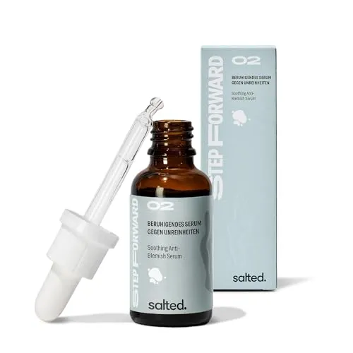 salted. Beruhigendes Gesichtsserum gegen Unreinheiten - Serum für alle Hauttypen, ohne Duft und ideal gegen Pickel. Beruhigt die Haut und verfeinert die Poren für ein klares, strahlendes Hautbild.