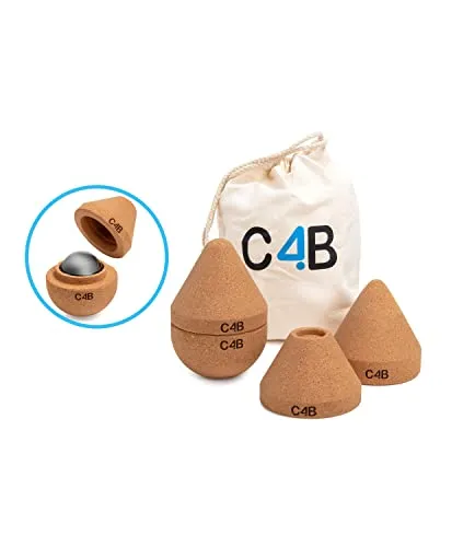 C4B Triggerpunkt Drücker-Set aus Kork | 2 in 1 Massageball und Handdrücker