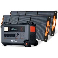 OSCAL PowerMax 3600 Tragbare Solarspeicher mit 2*PM200 Pro Solarpanel