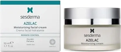 Sesderma Azelac Moisturizing Facial Cream 50 ml - Feuchtigkeitsspendende Gesichtscreme mit Azelainsäure, ideal für empfindliche Haut und zur Reduktion von Rötungen und Unreinheiten.