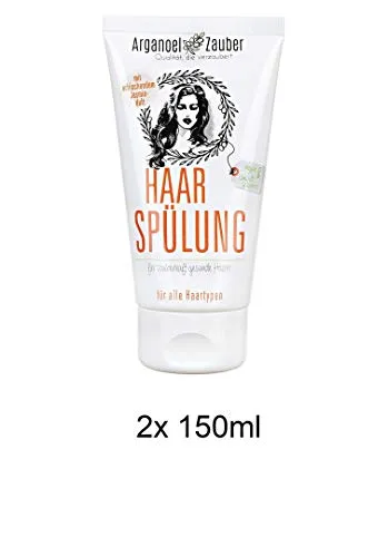 Haarspülung ohne Silikon | Conditioner speziell gegen trockenes & strapaziertes Haar | Naturkosmetik von Arganoel-Zauber (2er Pack | 2x 150ml)