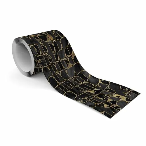 Muralo - Selbstklebende Bordüre - Tapetenbordüre Wandbördure - Dekorative Wandtatto für Wände, Möbel, Decken, Tapeten, Wandverkleidungen, Türen - Geometrischer abstrakter Marmor - Br.10cm x Hö.300cm