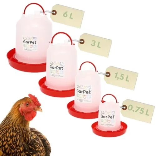 Hühnertränke Hühner Zubehör Wassertränke Hühner Geflügeltränke Automatisch Wasserversorgung Für Geflügel Tränke Kükentränke Wasserspender Wachteltränke 0,75 L