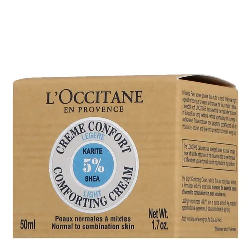 L'Occitane Shea Butter 5% Light Face Cream 50 ml - Tagespflege mit 5% Sheabutter für intensive Feuchtigkeit und ein geschmeidiges Hautgefühl, ideal für empfindliche Haut.