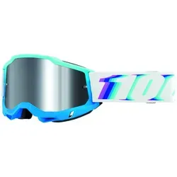 100% Accuri 2 EXTRA Stamino Brille - Sportbrille mit Antifog Gläsern und silber verspiegeltem Design, ideal für Cross Mountainbike und MX-Fans, bietet optimalen Schutz und Sicht.