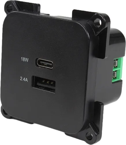 Haba Einbau Steckdose C-Line mit dual USB-A und USB-C - Sat-Montagezubehör mit intelligenter Ladetechnologie für gleichzeitiges Laden von Geräten. Ideal für Wohnmobile und Wohnwagen, flexibel bei 10-24 Volt und bis zu 30 Watt Leistung.