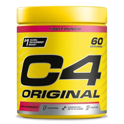 Cellucor C4 Original Pre Workout - 390g Fruit Punch - Sportnahrung mit Creatin und Beta Alanin, ideal für bis zu 60 Trainingseinheiten, für maximale Energie und Fokus beim Workout.