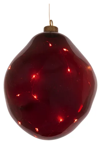 HGD LED Glasform „Organisch“ zum Hängen - Rot - Ø19 cm - Lichtdeko mit Charakter