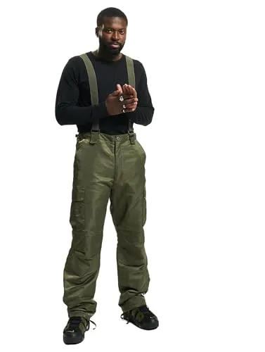 Brandit Thermo Pants Next Generation - Olive, XL - Wanderhosen mit glänzendem, wasserabweisendem Material und Thermofutter für optimalen Kälteschutz. Abtrennbare Hosenträger ermöglichen vielseitigen Tragekomfort.