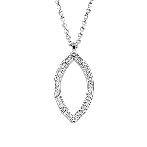 Viventy Halskette Anhänger Blattform mit Zirkonia - Elegante Halskette aus Sterlingsilber (925) mit filigranem Blattform-Anhänger und funkelndem Zirkon. Perfekt für besondere Anlässe oder den Alltag.