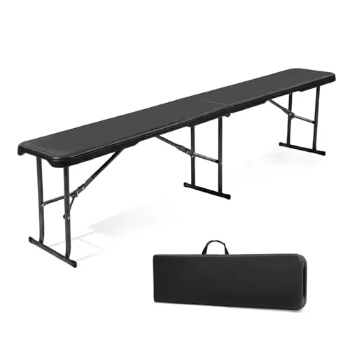 Sekey Klappbank 183 x 28 x 43 cm – Faltbare Biergartenbank für Garten und Camping
