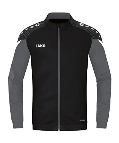 JAKO Polyesterjacke Performance schwarz/anthrazitgrau Herren, Größe: S - Funktionsjacke aus 100% recyceltem Polyester, robust und pflegeleicht, ideal für Sport und Freizeit mit stylischem Jacquard-Design und hohem Tragekomfort.