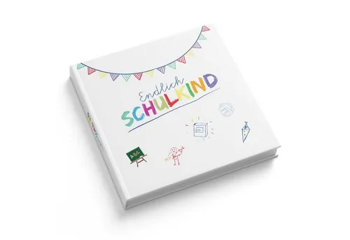 itenga Tagebuch itenga Gästebuch Motiv Endlich Schulkind WEISS 88 Seiten 21 x 21cm