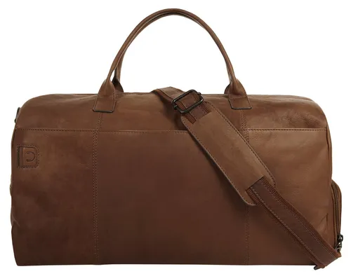 Reisetasche X-ZONE aus echtem Leder, cognac - Hochwertige Handtasche aus 100% Rindleder mit geräumigem Hauptfach, RFID-Schutz und seitlichem Schuhfach. Ideal für Reisen und Alltag.