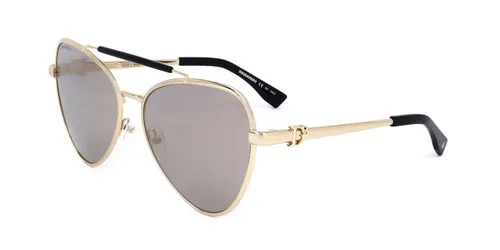 Dsquared2 D2 0093/S J5G GOLD Damen Sonnenbrille - Elegante Sonnenbrille aus hochwertigem Metall in Gold, Größe 60/17/140 – der perfekte Stil-Accessoire für sonnige Tage.