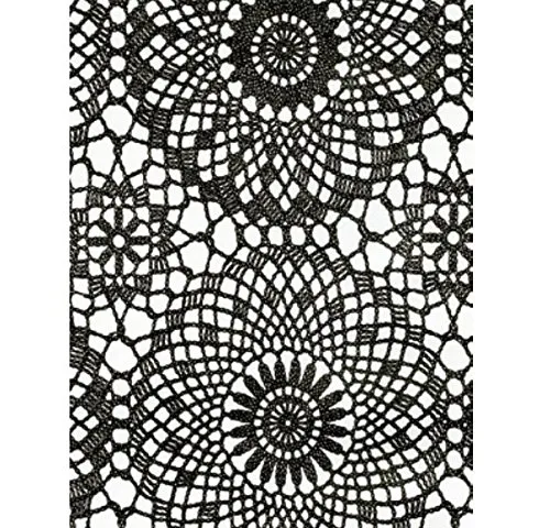Klebefolie - Möbelfolie Spitzen Design schwarz - 45 cm x 200 cm Selbstklebende Folie mit Häkel Motiv - Dekorfolie