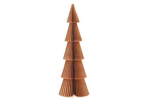 matches21 HOME & HOBBY Dekofigur Weihnachtsdeko Tannenbaum zum Aufstellen Braun (1 St), Ø 10 x 30 cm Papier Weihnachtsdeko