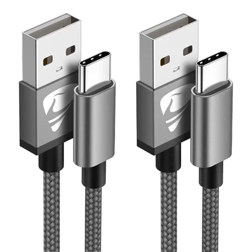 USB C Kabel, [2 Stück 3M] Ladekabel USB C Schnellladekabel Nylon Geflochten USB Typ C Kabel Usbc Handy Ladekabel für Samsung Galaxy S20 Fe S22 S23 A54 5g, USB auf USB C Kabel für iPhone 15 16 Pro Max