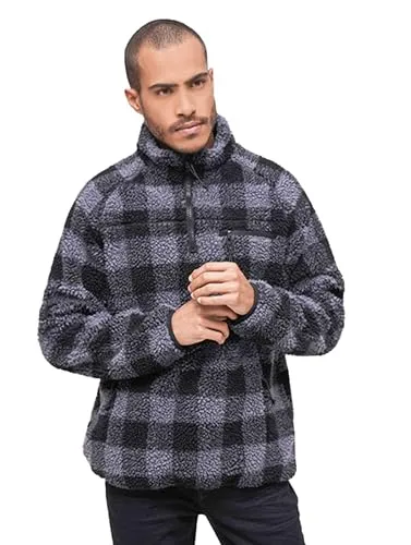 Brandit Teddyfleece Troyer - Warm und bequem in Black/Grey, Größe: 3XL - Funktionsjacke aus hochflorigem Teddy-Fleece mit hoher Wärmeleistung, atmungsaktivem Innenfutter und praktischen Taschen für optimalen Komfort.