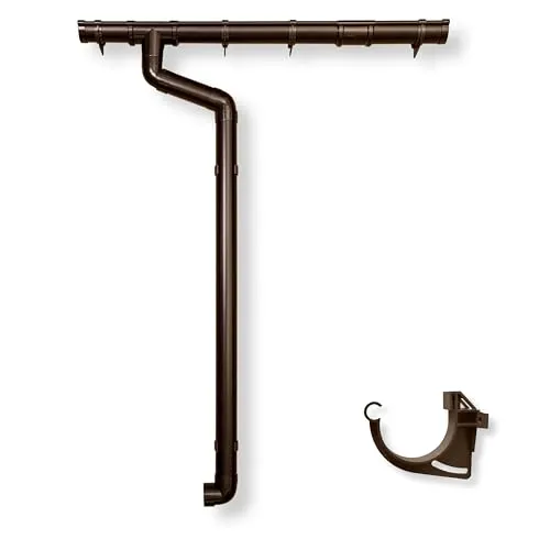 Home & Garden Dachrinnen Set - Halbrundrinne 65mm, 300cm - Dachrinnensystem für Flachdächer bis 20m², komplett mit hochwertigem Zubehör für einfache Montage und lange Lebensdauer - ideal für Gartenhäuser und Carports.