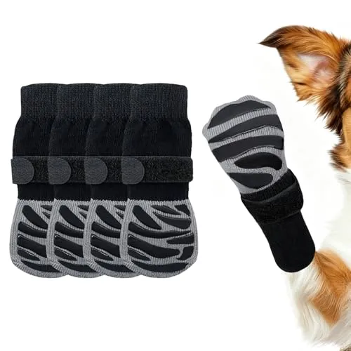 Enjoying rutschfeste Hundesocken, für Kleine, Mittlere und Große Hunde, Hundesocken zur Pfotenprotection, Haustiersocken gegen Lecken der Pfoten, Hitzebeständigkeit/Wärme Halten, S