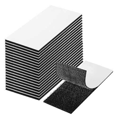 Stück Klettband Selbstklebend Extra Stark, Doppelseitig Klettverschluss, Schwarz Klettband Selbstklebend, Klettverschluss Schwarz 5x10 cm Klebepads Doppelseitig Wiederverwendbar 20