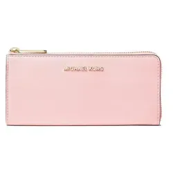 Michael Kors Geldbörse Damen Jet Set Travel Powder Blush 35F5G4XC8V - Elegante Damen Geldbörse aus hochwertigem Saffiano Leder in zartem Powder Blush. Praktische Fächeraufteilung für Karten und Münzen, ideal für den Alltag oder besondere Anlässe.