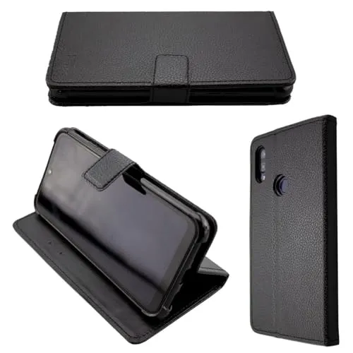 caseroxx Bookstyle Handytasche für Gigaset GS190 in schwarz – Klapphülle mit Kreditkartenfächern, Magnetverschluss, Standfunktion & Rundumschutz