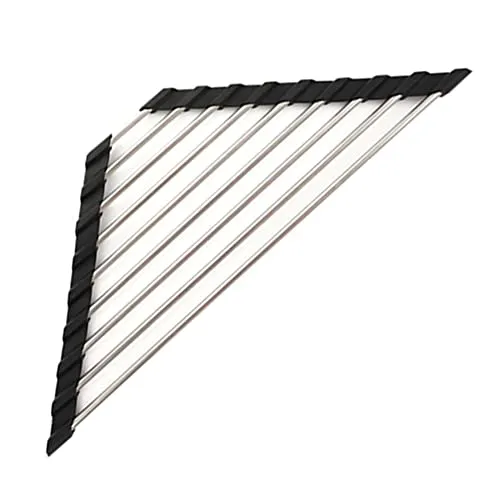 SEABABOO Aufrollbares Abtropfgestell - Verstellbarer Geschirrtrockner mit Dreieckige Tropfenhalter, Mehrzweck Abtropfgitter für Spülen aus Edelstahl