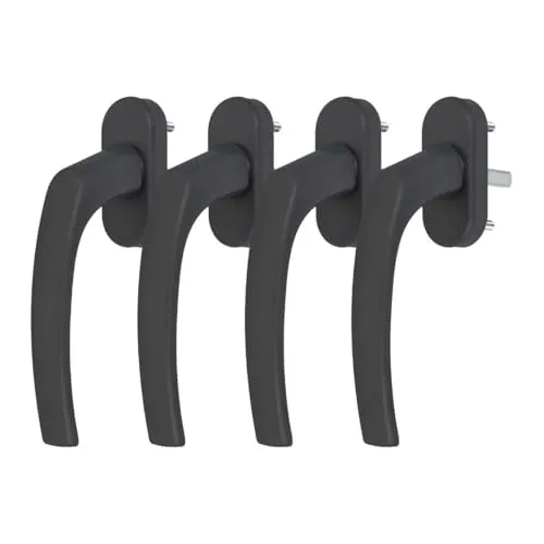 Alu Fenstergriff in Grau RAL 7016 - Stiftlänge 30mm 4 x