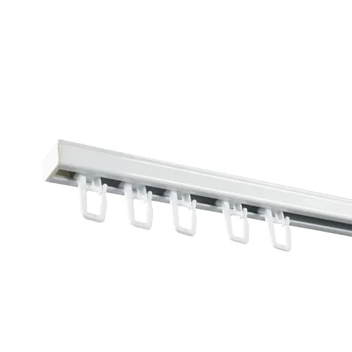 SN DECO GROUP SN DECO - Objektschiene RS Set 1 läufig weiß 200cm vorgebohrt, Innenlauf, Vorhangschiene