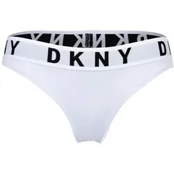 DKNY Damen Slip - Brief, Cotton Modal Stretch, Logobund, einfarbig Weiß L