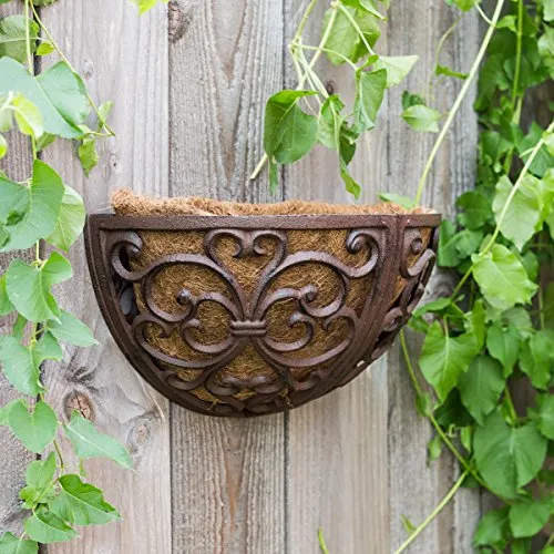 Antikas Blumenkasten - Antikbrauner Balkonkasten im viktorianischen Stil - Eleganter Blumenkasten im Landhausstil aus Gusseisen mit nostalgischem Charme, ideal für Balkon und Terrasse. Maße: 17,5 cm hoch, 35 cm breit, 18 cm tief.