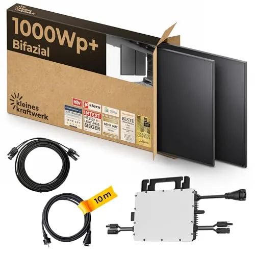Kleines Kraftwerk 1000W Balkonkraftwerk XL mit 800W Wechselrichter