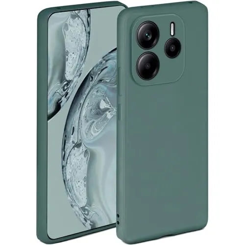 ONEFLOW Soft Case für Redmi Note 14 5G Hülle aus Silikon mit Kameraschutz, Silikonhülle mit erhöhtem Schutz fürs Display, Backcover Schutzhülle, weiche Handyhülle, Petrol
