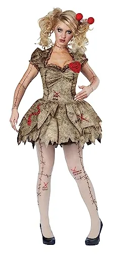 California Costumes Damen Voodoo Dolly Kostüm - Größe Large - Einzigartiges Damenkostüm im Voodoo-Dolly-Stil. Mit auffälligem Design und voluminösen Details für einen unvergesslichen Auftritt auf Partys oder Halloween.