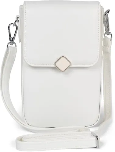 styleBREAKER Damen Box Bag Umhängetasche - Einfarbig mit 8 Kartenfächern - Elegante Crossbody Umhängetasche mit Magnetverschluss und 8 gesicherten Kartenfächern, ideal für stilbewusste Frauen. Verstellbarer Schultergurt für optimalen Tragekomfort.