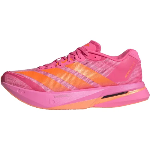 adidas adizero Boston 13 Wettkampfschuh Herren - pink und orange, Größe 44 2/3 - Dynamischer Wettkampfschuh für ambitionierte Läufer. Mit Lightstrike Pro Dämpfung und ENERGYRODS-Technologie für maximale Effizienz. Atmungsaktives Obermaterial sorgt für optimalen Halt und Komfort auf langen Strecken.