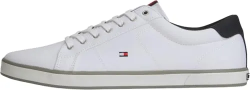 Tommy Hilfiger H2285ARLOW 1D Vulkanisierte Sneaker Herren, Weiß (White), 46 EU - Herren-Sneaker mit hochwertigem Baumwoll-Canvas, optimaler Passform und stylischem Design – perfekt für jeden Freizeitlook.