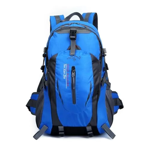 PORRASSO 40L Wanderrucksack Wasserdichter Rucksack Reiserucksack Trekkingrucksack Hiking Backpack für Damen Herren Radfahren Klettern Reisen Sport Blau