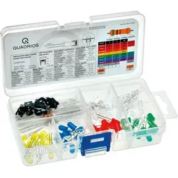 QUAD 201711O002 - LED-Sortiment 5 mm Superhell + Vorwiderständen, Fassungen